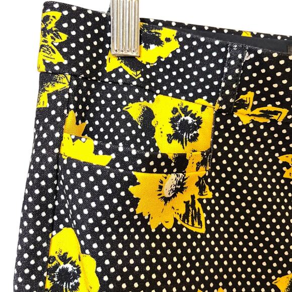 Banana Republic Sloan Floral Ankle Sunflower Pants Chino Navy Yellow - Picture 7 of 12